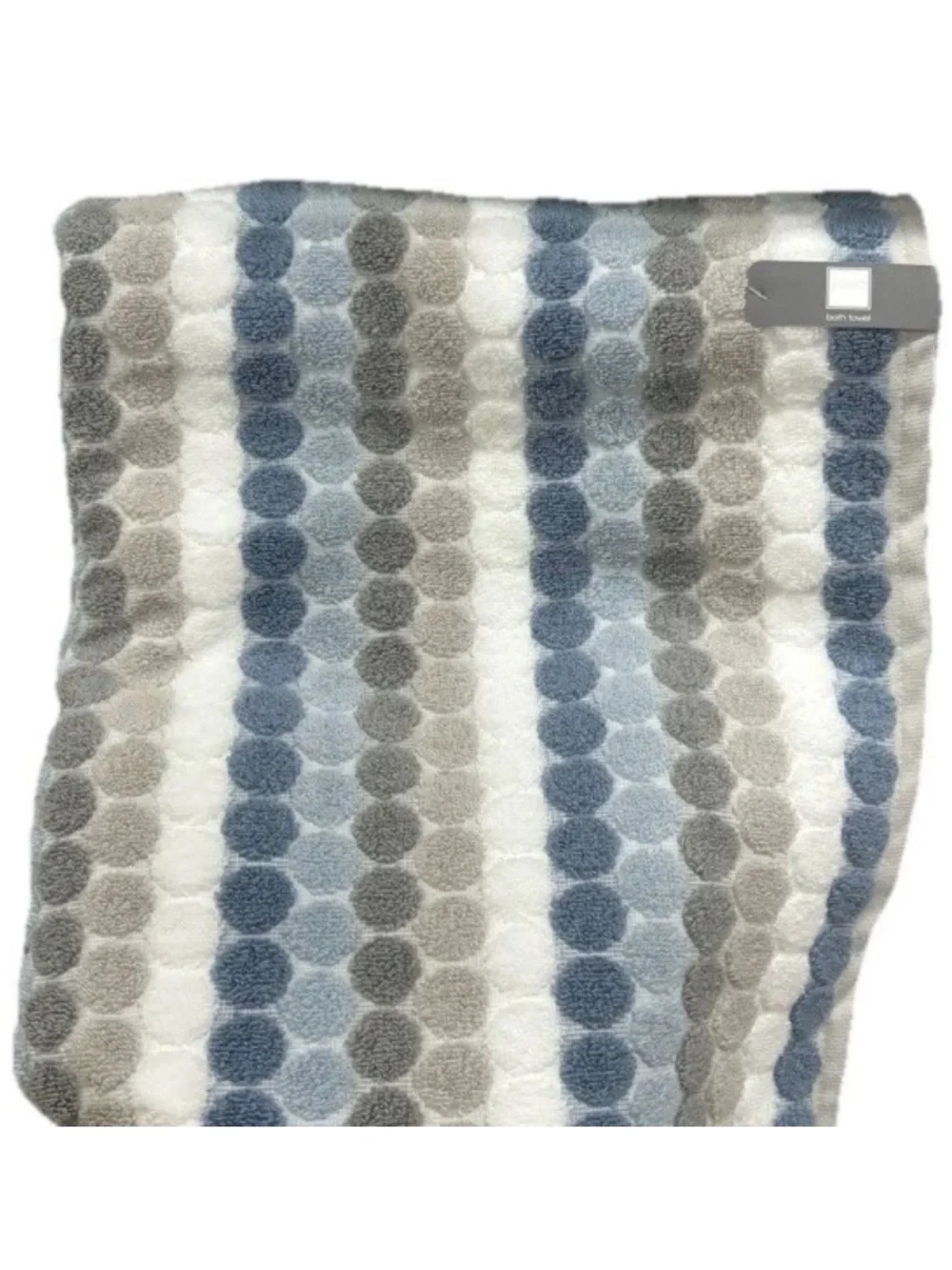 Soho Living Blue, White and Gray Soft and Durable Quick Dry Bath Towels Set of 2